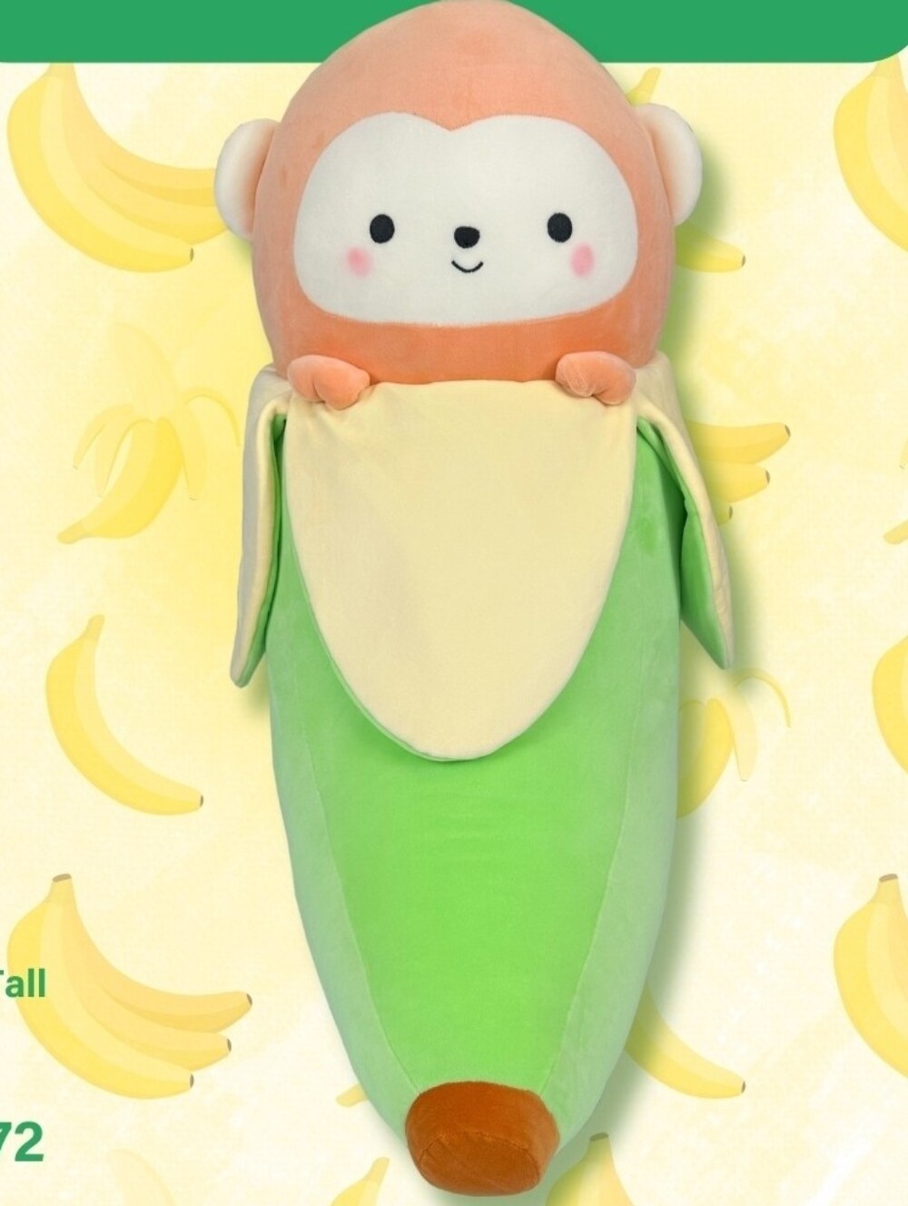 Takashoji Plush Banana Monkey Pet Green and Peach